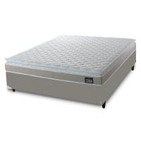 Cama Box Casal Colchão De Espuma D33 Millenium Pillow Top 138x188x57cm Bege Bege - 1