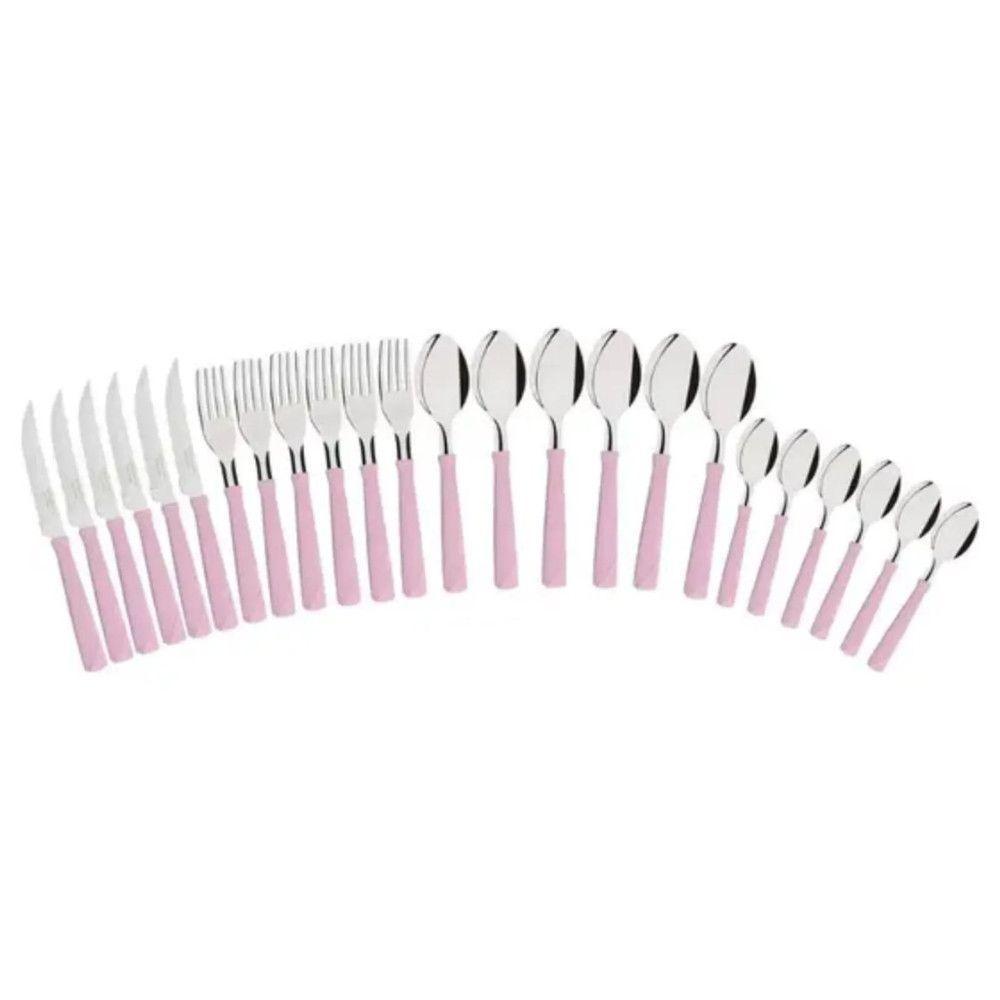 Kit Panelas 9Peças Flamingo Com Faqueiro Tramontina 24Peças Rosa - 4