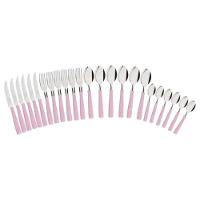 Kit Panelas 9Peças Flamingo Com Faqueiro Tramontina 24Peças Rosa