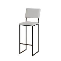 Kit 3 Banquetas Com Encosto Industrial E Moderna Nina Preto E Corino Branco - 5