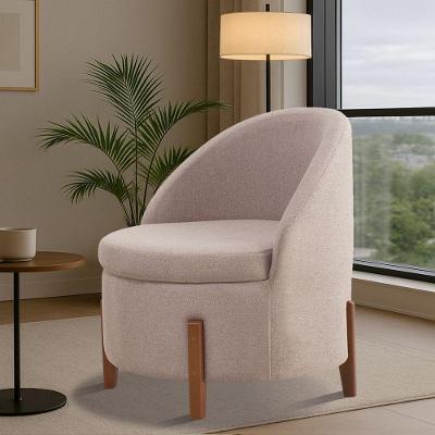 Poltrona Luxo Redonda Rubi Linho Sala, Quarto Recepção