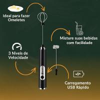 Mini Mixer Elétrico Recarregável Multiuso Para Bebidas E Ovos - 10