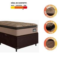 Cama Box Baú Solteiro Colchão Espuma D33 Pillow Van Gogh 88x188x70cm Marrom Suporta Até 120kg Marrom - 3