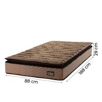 Cama Box Baú Solteiro Colchão Espuma D33 Pillow Van Gogh 88x188x70cm Marrom Suporta Até 120kg Marrom