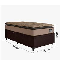 Cama Box Baú Solteiro Colchão Espuma D33 Pillow Van Gogh 88x188x70cm Marrom Suporta Até 120kg Marrom - 5