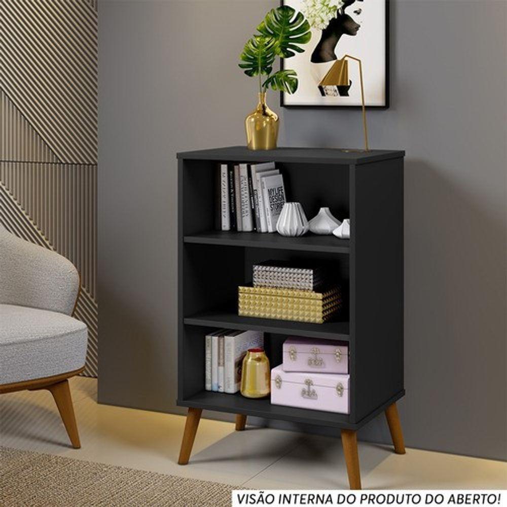 Sapateira Cali Em Mdf Base Madeira 2 Portas E 3 Prateleiras Cor:preto - 2