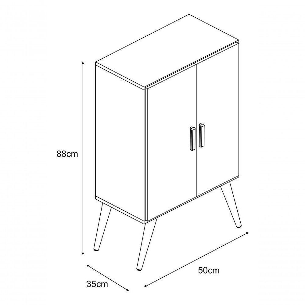 Sapateira Cali Em Mdf Base Madeira 2 Portas E 3 Prateleiras Cor:preto - 4