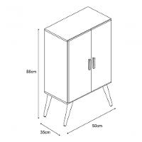 Sapateira Cali Em Mdf Base Madeira 2 Portas E 3 Prateleiras Cor:preto - 4