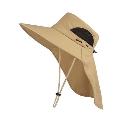 Chapéu Boné Dk Pescador Australiano Respirável Ajustável Upf50+ Bege