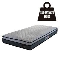 Cama Box Baú Solteiro Colchão Espuma D33 Pillow 88x188x60cm Cinza/preto Suporta Até 120kg Preto - 2