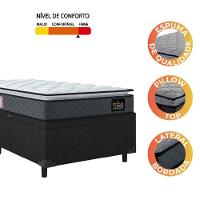 Cama Box Baú Solteiro Colchão Espuma D33 Pillow 88x188x60cm Cinza/preto Suporta Até 120kg Preto - 3