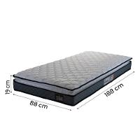 Cama Box Baú Solteiro Colchão Espuma D33 Pillow 88x188x60cm Cinza/preto Suporta Até 120kg Preto