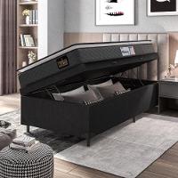 Cama Box Baú Solteiro Colchão Espuma D33 Pillow 88x188x60cm Cinza/preto Suporta Até 120kg Preto - 6