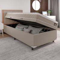 Cama Box Baú Solteiro Colchão D33 Pillow Top Millenium 88x188x57cm Bege Suporta Até 100kg Por Pessoa Bege - 5