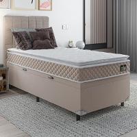 Cama Box Baú Solteiro Colchão D45 Com Pillow Top Hellen Strong Bege 88x188x65cm Bege - 5
