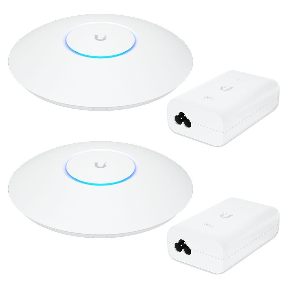 2 Roteadores Wifi 6 Access Point 5.3 Gbps + 2 Injetores Poe+ 2 U6 Pro Ubiquiti Com 2 Fontes 48v 30w - 5