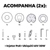 2 Roteadores Wifi 6 Access Point 5.3 Gbps + 2 Injetores Poe+ 2 U6 Pro Ubiquiti Com 2 Fontes 48v 30w - 2