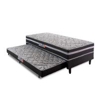 Cama Box Solteiro Com Cama Auxiliar 88X188X41Cm Cinza/Preto - 1