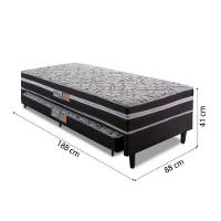 Cama Box Solteiro Com Cama Auxiliar 88X188X41Cm Cinza/Preto - 4
