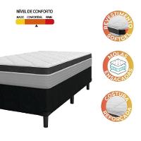 Cama Box Solteiro Colchão Molas Ensacadas Real 88x188x65cm Preto/Cinza Suporta Até 130kg Por Pessoa - 5