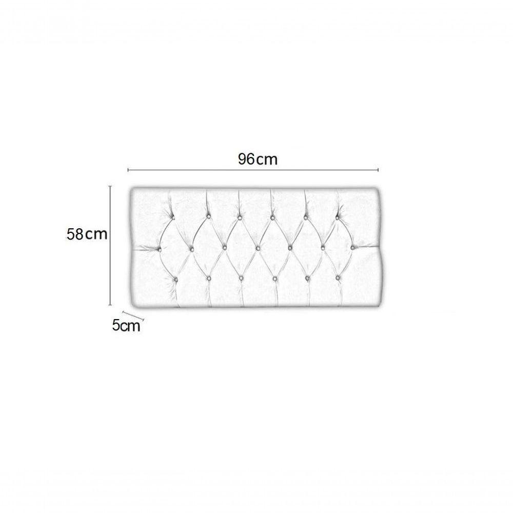 Cabeceira Solteirão King 96 - Bello Box - Estilo Capitonê Suede Bege Sem Strass - 2