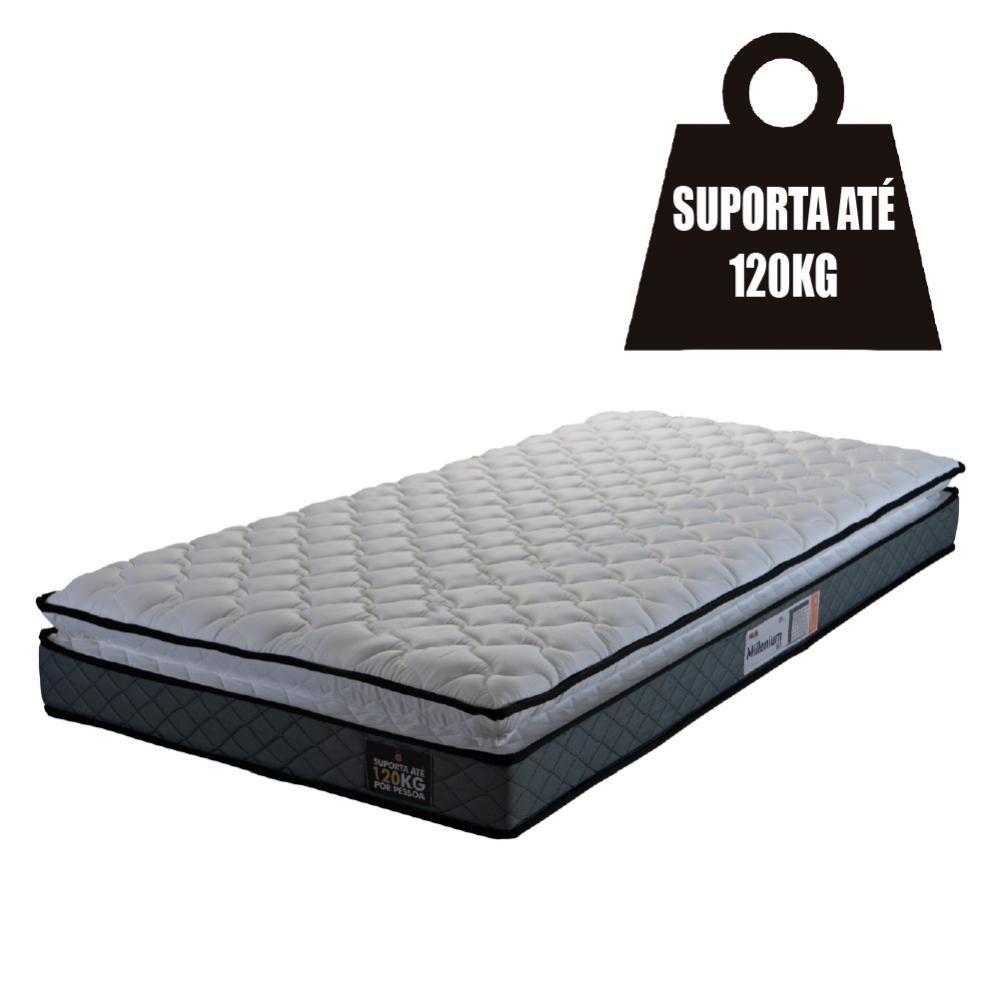 Cama Box Solteiro Colchão Espuma D33 Pillow Top Millenium 88X188X57Cm Cinza/Preto - 2