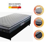 Cama Box Solteiro Colchão Espuma D33 Pillow Top Millenium 88X188X57Cm Cinza/Preto - 3