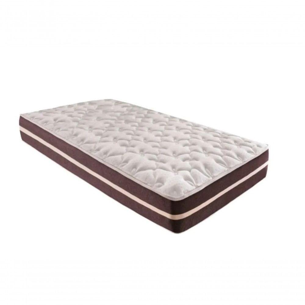 Cama Box Solteiro 88 Tecido Sintético Marrom Com Colchão Little Angel - Bello Box - Mola Superlastic 62x88x188 - 3