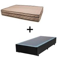 Cama Box Solteiro 88 Tecido Sintético Preto Com Colchão Polônia Bello Box - D28 65x88x188 - 1