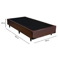 Cama Box Solteiro 88 Tecido Sintético Marrom Com Colchão Polônia Bello Box - D28 65x88x188 - 3