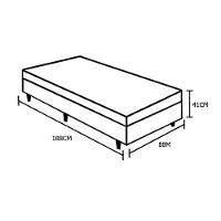 Cama Box Com Baú Solteiro 88x188 Marrom Sintético - 2