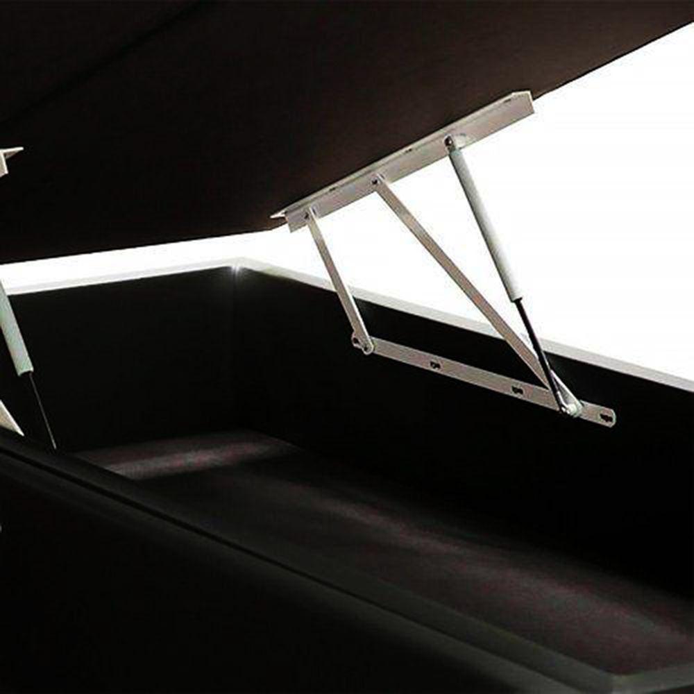 Base Box Baú Casal Bipartido Rr Colchões Suede Preto - 7