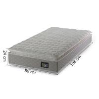 Cama Box Solteiro Colchão D45 Com Pillow Top Hellen Strong 88x188x62cm Bege - Suporta Até 150kg Por Bege - 2