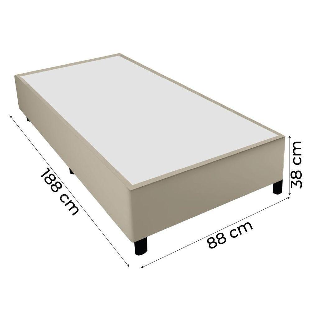 Base Box Solteiro Bege Suede 38x88x188 - 2