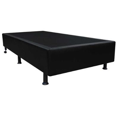 Base Box Solteiro Preto Sintético 38x88x188