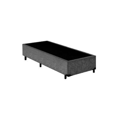 Base Box Solteiro Suede Cinza - 38x88x188