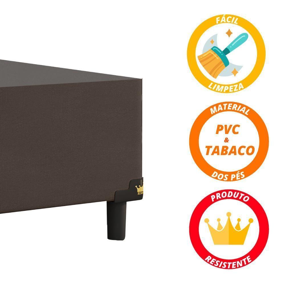 Cama Box Solteiro Baú Colchão Molas Ensacadas com Euro IN New York Marrom-Branco 88x188x67cm - 5