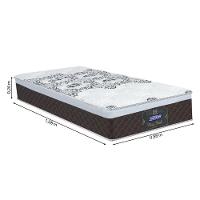 Cama Box Solteiro Baú Colchão Molas Ensacadas com Euro IN New York Marrom-Branco 88x188x67cm - 3