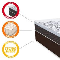 Cama Box Solteiro Baú Colchão Molas Ensacadas com Euro IN New York Marrom-Branco 88x188x67cm - 6