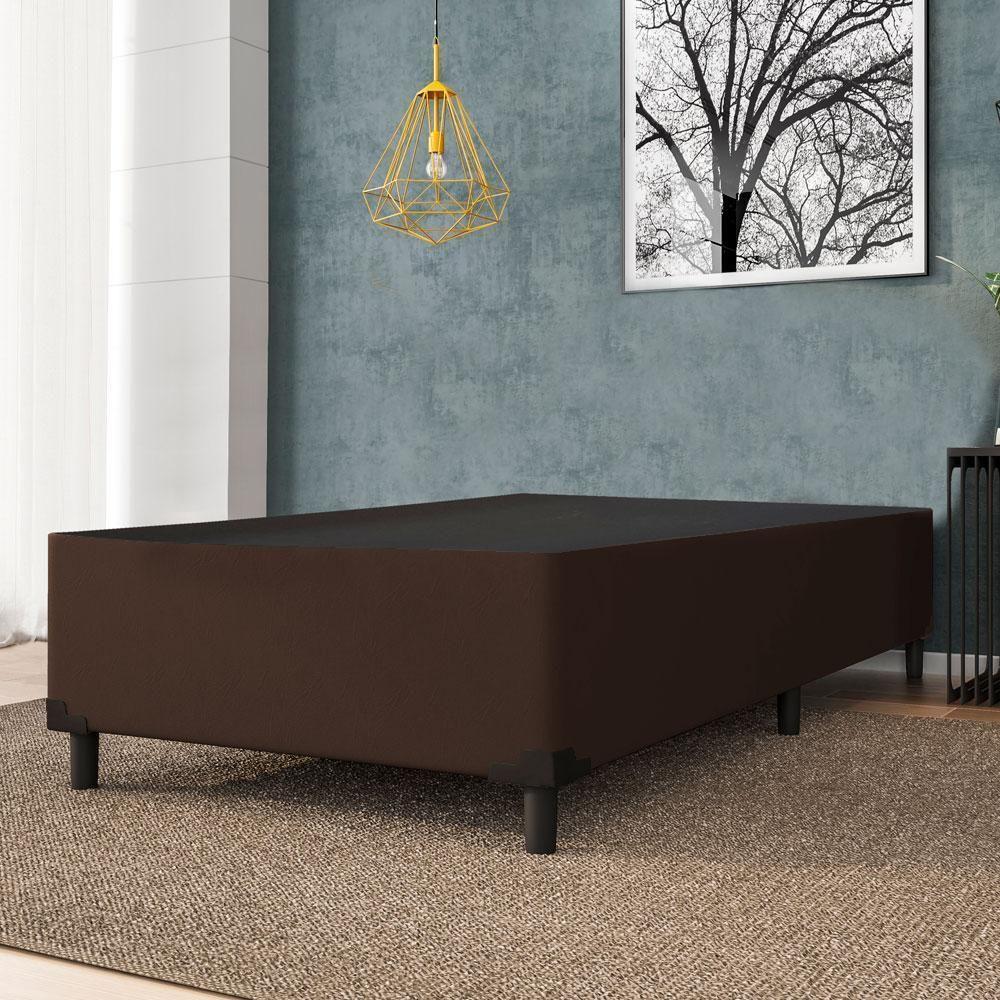 Cama Box Solteiro 0,88m E 38cm De Altura Suede Prince Marrom Marrom - 4