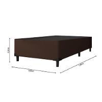 Cama Box Solteiro 0,88m E 38cm De Altura Suede Prince Marrom Marrom - 3