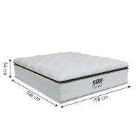 Cama Box Queen Colchão De Molas Ensacadas Tower Gazin 158x198x72cm Branco / Marrom Branco / Marrom