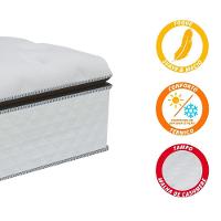 Cama Box Queen Colchão De Molas Ensacadas Tower Gazin 158x198x72cm Branco / Marrom Branco / Marrom - 7