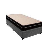 Cama Box Baú Solteiro 88 Suede Cinza Com Colchão Paris De Molas Ensacadas Preto - 1