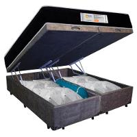 Cama Box Baú Queen Bipartido Suede + Colchão Molas Ensacadas Sereneprime Sonnolux 158x198x69 Marrom - 6
