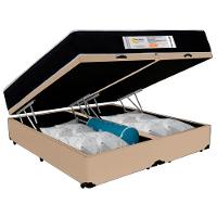 Cama Box Baú Queen Bipartido Sintético + Colchão Molas Ensacadas Sereneprime Sonnolux 158x198x69 Bege - 6