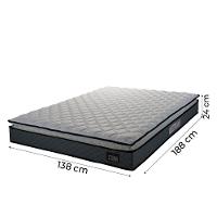 Colchão Casal Espuma D45 Pillow Top Strong 138x188x24cm Cinza/branco Hellen - Suporta Até 150kg Cinza - 4
