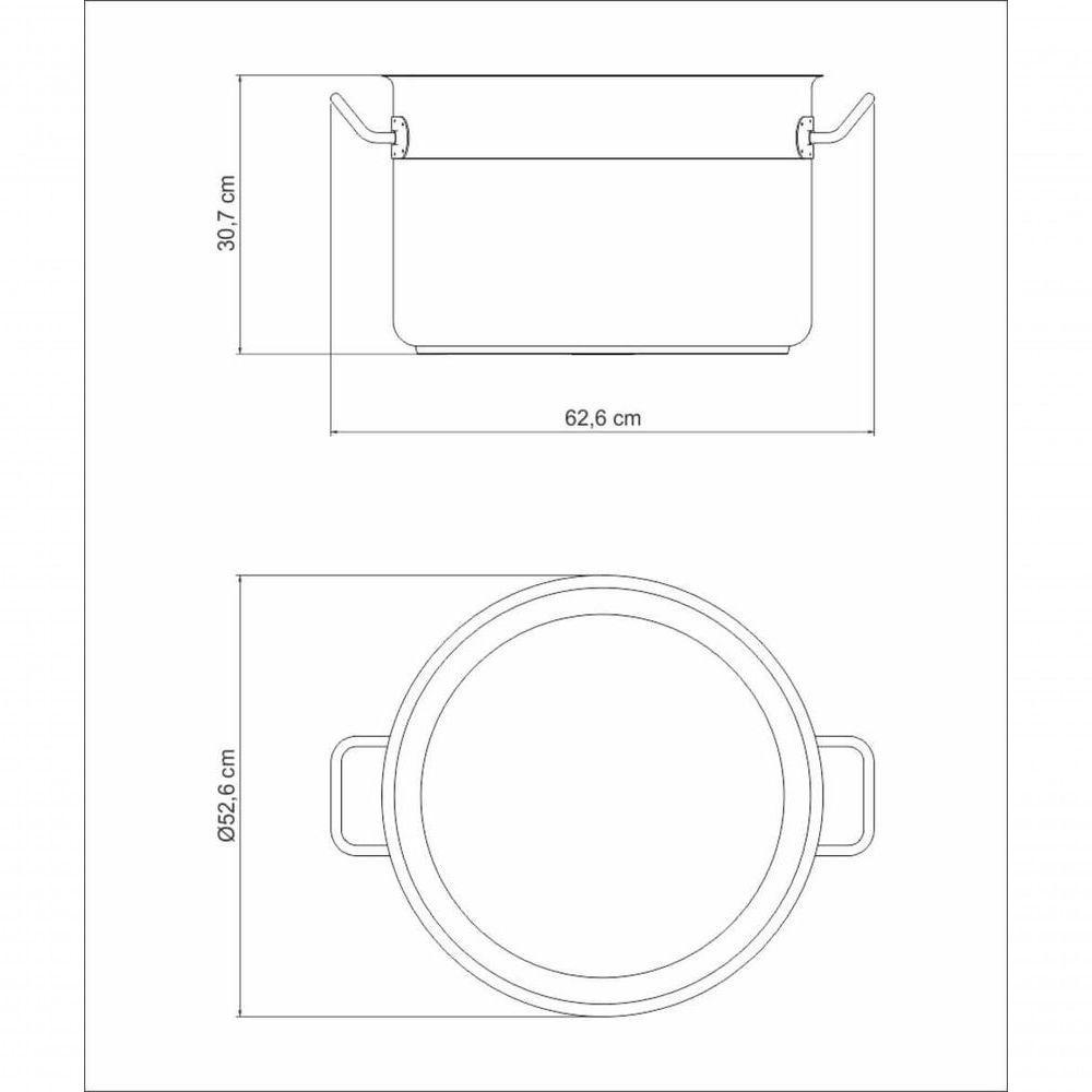 Caldeirão Tramontina Professional Aço Inox Sem Tampa 50cm - 3