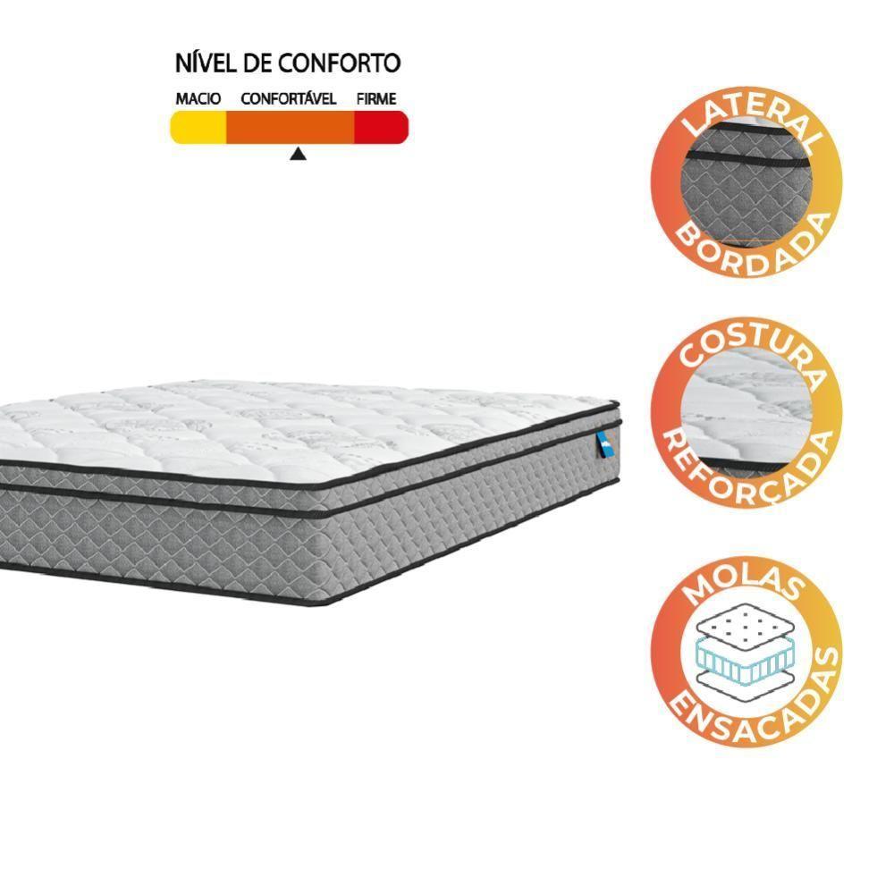 Colchão Casal Queen Molas Ensacadas Mirage 158x198x24cm Cinza/branco Umaflex Suporta Até 120kg - 3