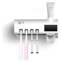Suporte Escova Dente Com Esterealizador Dispenser Automatico Pasta Higienizador Uv - 1